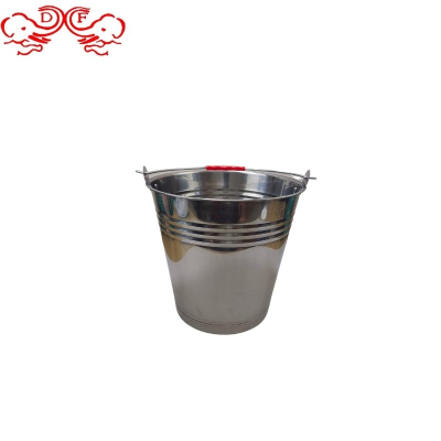 Df99021 Stainless Steel Bucket Oblique Non-Magnetic Bright Thickened Hand Bucket Household Thickened Multi-Purpose Bucket