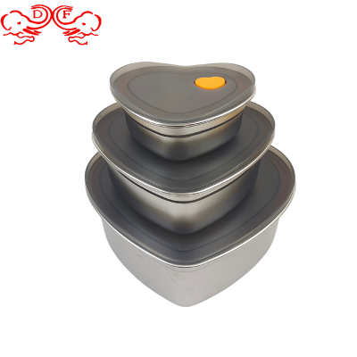 Df99905304 Heart-Shaped Stainless Steel Sealed Crisper Refrigerator Storage Bento Box with Lid Student Lunch Box