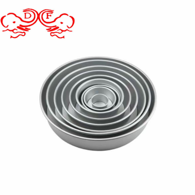 Df99385 round Loose Bottom Cake Pan round Solid Bottom Cake Mold Cake Plate Aluminum Plate Kitchen Hotel Supplies