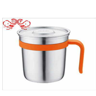 Df99068 Stainless Steel Single Layer Office Drinking Glass Tea Cup Coffee Cup with Lid Children's Cups Monolever