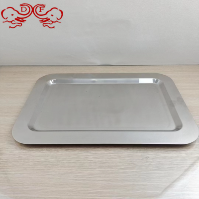 Df99115 Stainless Steel Cake Plate Dim Sum Plate Pastry Tray Hotel Fruit Plate Korean Tray