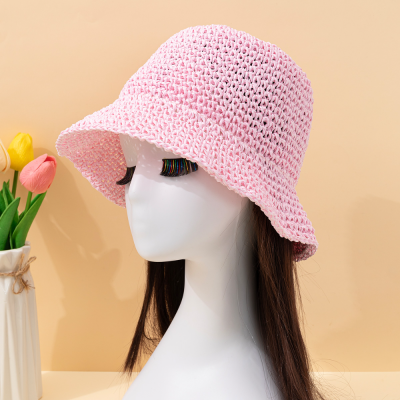 2023 New Spring/Summer Papyrus Foldable Small Brim Simple Sun Protection Sun-Shade Fisherman Hat Cap