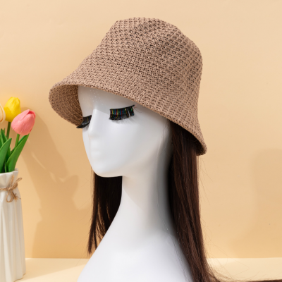 2023 New Japanese Minority Bell Type Bucket Hat Women's Summer Bucket Korean Style Face-Showing Straw Hat