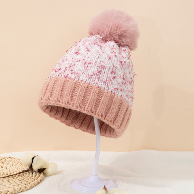 2023 New Color Stitching Thickened Knitted Hat One Pack