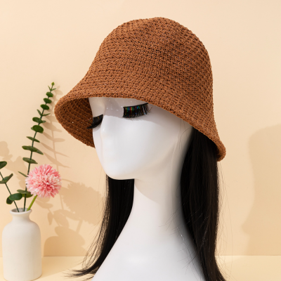 2023 New Japanese Minority Bell Type Bucket Hat Women's Summer Bucket Korean Style Face-Looking Straw Hat