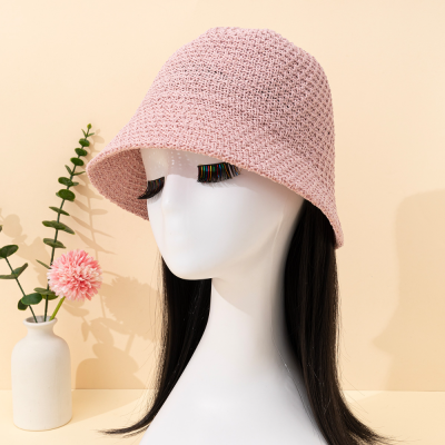 2023 New Japanese Minority Bell Type Bucket Hat Women's Summer Bucket Korean Style Face-Looking Straw Hat