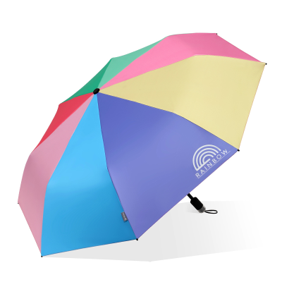 [Factory Direct Sales] Folding Vinyl Rainbow Umbrella Custom Logo Advertising Custom Gift Printing Pattern