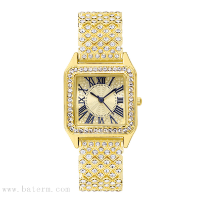 Cross-Border Fashion Starry Roman Digital Square Bracelet Watch Female Temperament Ladies Decoration Watch Quartz Watch