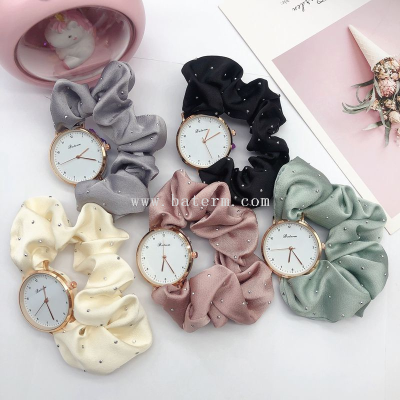Korean Dongdaemun Ins Style Creative Fashion Stick-on Crystals Ribbon Digital Watch Female Fairy Elegant Female Watch