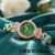 Cross-Border Crown Bracelet Watch Green Stone Live Quartz Watch Popular Affordable Luxury Fashion Bracelet Women's Watch