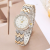 Cross-Border Fashion round Diamond Luxury Women's Watch Metal Strap Simple Temperament Watch Quartz Watch