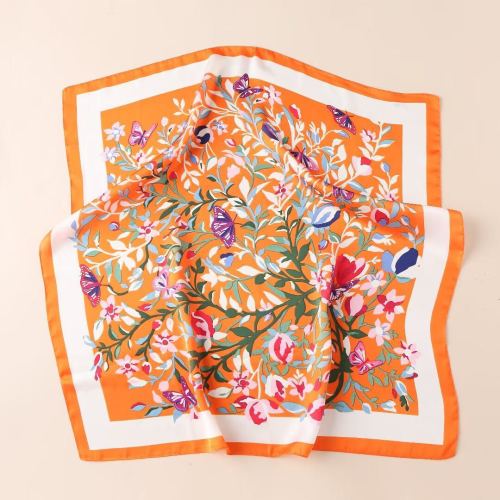 flower scarf for women small square towel spring and autumn korean style versatile thin neck scarf professional decorative temperament small scarf