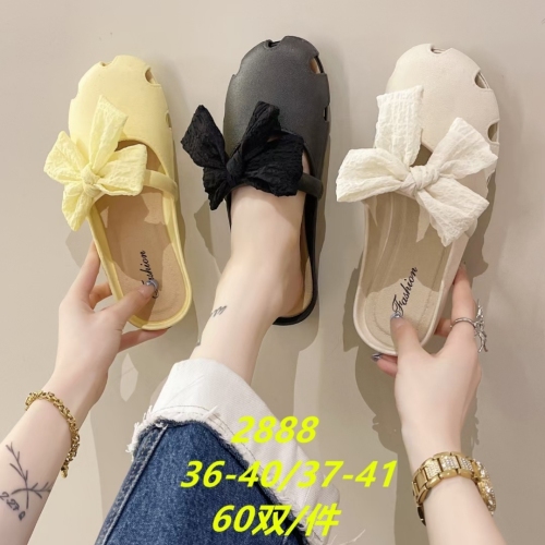 2023 New Half Slippers Women‘s Summer Fashion Flat Non-Slip Closed Toe Internet Celebrity Slip-on Lofter Foreign Trade Order Wholesale