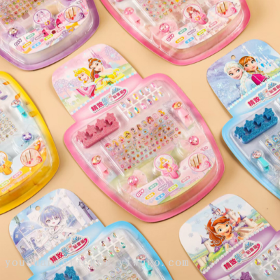 ZC-SSE Cartoon Colorful Manicure Set Series Acrylic Nail Sticker Delivery Nail File Ring Barrettes