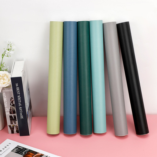 pvc防潮墙纸自粘卧室宿舍翻新贴纯色直播背景墙素色贴纸壁纸
