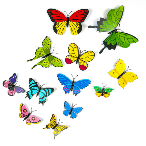 3D创意恐龙卡通蝴蝶装饰磁铁加胶蝴蝶冰箱装饰蝴蝶 pvc防水冰箱贴