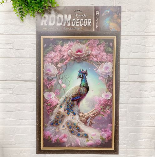 孔雀立体装饰贴画 3D立体层层墙贴系列 客厅卧室家居立体装饰贴画