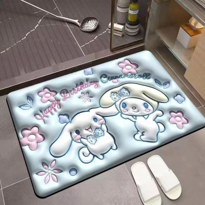 Supply Expansion Mat 3D Stereo Bathroom Absorbent Floor Mat Domestic Toilet Non-Slip Mat Cartoon Door Mat