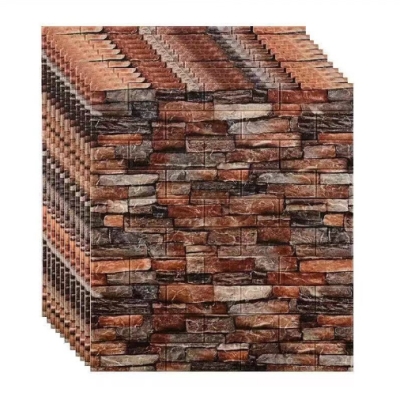 Factory Wholesale Vintage Brick Grain Wall Sticker Self-Adhesive Wallpaper 3D Wall Sticker Home Indoor Wall Decoration
