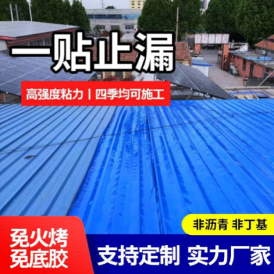 Foreign Trade Export Blue Self-Adhesive Waterproofing Membrane Colored Steel Tile House Top Water Resistence and Leak Repairing Material Roof Waterproof Coiled Material