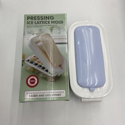 Press Quick Deicing Ice Block Mold Ice Box Ice Maker Household Ice Cube Mold with Lid Lever Press Ice Tray