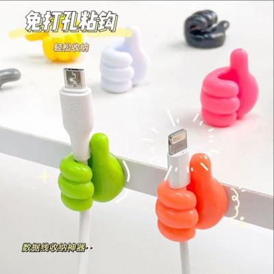 Thumb Hook Data Cable Storage Tidy Kitchen Bathroom Thumb Hook Cord Manager