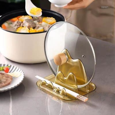 Pot Lid Shelf Table Top Spatula Storage Rack Lid Holder Stand Gadget Kitchen Household Storage Punch-Free