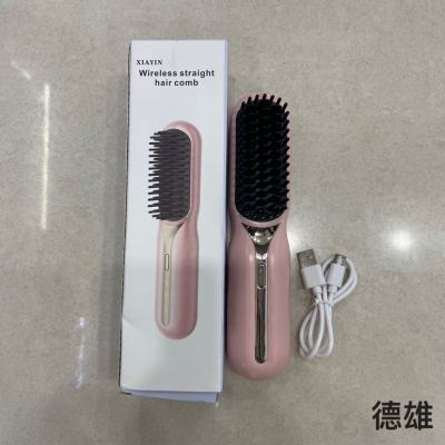 Multifunctional Straight Comb Hair Curler and Straightener Dual-Use Dormitory Wireless Hair Straightener Soft Hair Care Straight Comb