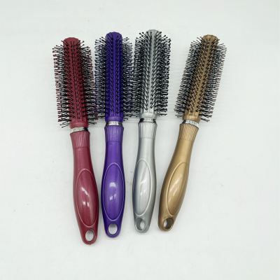 Thick Handle Hair Curling Comb Plastic round Hairbrush Rolling Comb