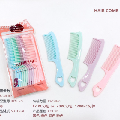 Plastic Handle Comb with Hole Multicolor, Large Hairdressing Comb