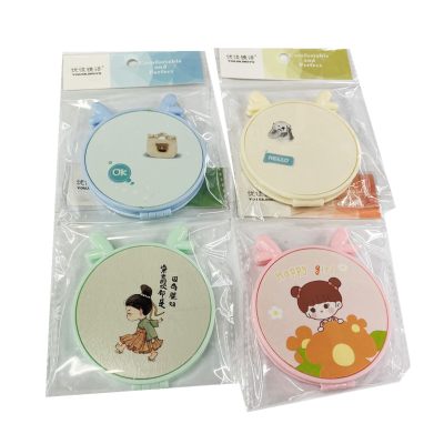 Cartoon Cute Foldable Double-Sided Mirror Small Size Portable round Makeup Mirror