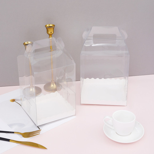 4寸透明蛋糕盒手提小蛋糕盒千层盒子慕斯包装 芝士西点盒厂家批发