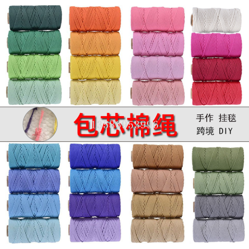 color core cotton string 3mm handmade diy woven cotton string tapestry home textile tag rope decorative color cotton thread