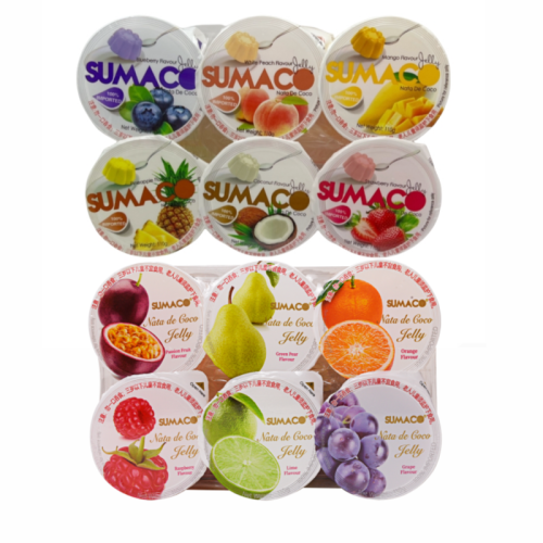 泰国进口休闲零食品素玛哥综合多口味椰纤果山竹芒果荔枝低脂果冻