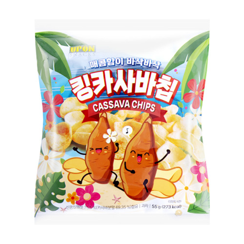 韩国进口零食品UPON辣味木薯脆片55g追剧薯片小吃休闲解馋食品