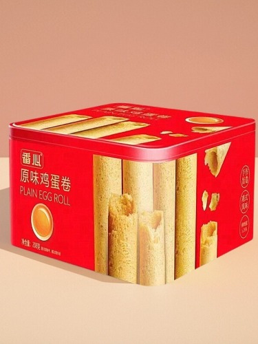 番心原味黄油鸡蛋卷中秋礼品伴手礼品铁盒装送礼袋208g