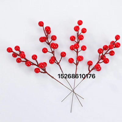  Christmas Simulation Berry 1.4cm Berries Artificial Flower Fruit Cherry Plants Home Christmas Party Decoration DIY Gift