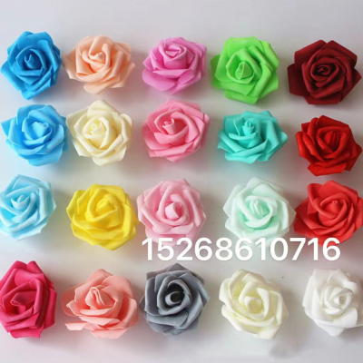 7cm Big Foam Rose Heads Artificial Roses Flowers PE Flower Fake Wedding Floral For Bridal Bouquet Party Crafts Decor