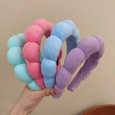Puffy Makeup Spa Headband for Women Sponge Thick Hairbands for Skincare Yoga Face Washing Spa Shower Facial Mask Headwea
