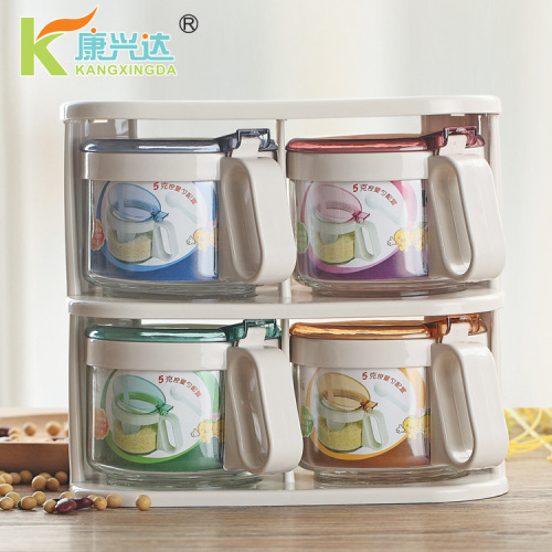 康兴达厨房用品玻璃调味罐套装 创意环保调味瓶糖盐罐0415