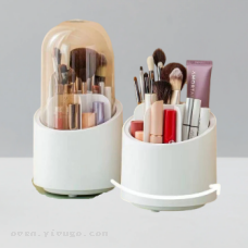 Makeup Brush Storage Bucket Dustproof Revolving Brush Tube Transparent Acrylic Box Desktop Lipstick Cosmetics Storage Box Plastic