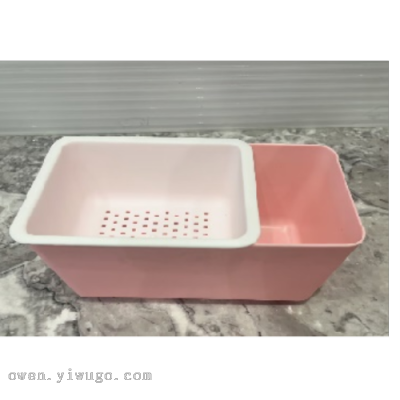 Creative Lazy People Eating Melon Seeds Artifact Double-Layer Drain Basket Melon Seeds Peel Storage Box Candy Box Draining Easy to Clean