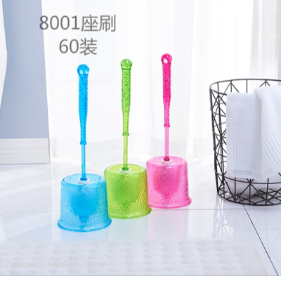 Crystal Base Sanitary Brush Set Stainless Steel Long Handle round Head Sanitary Brush Toilet Brush Cleaning Brush