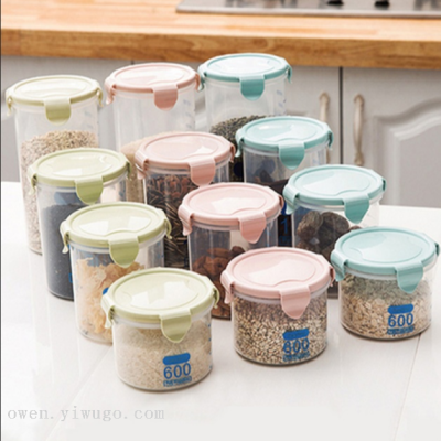 Sealed Large Transparent Plastic Milk Powder Can Food Jar Kitchen Cereals Storage Box Storage Jar 0750