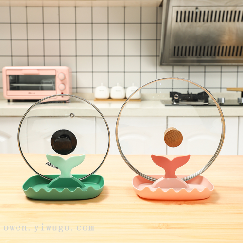 锅盖架台式厨房台面带接水盘家用锅盖砧板锅铲架汤勺置物架0750