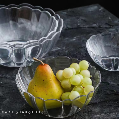 Restaurant Transparent Acrylic Salad Bowl Lotus Bowl Rotating Hot Pot Bowl Imitation Glass Bowl 0745