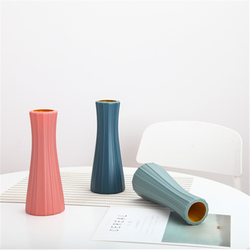 Nordic Style Vase Fashionable Simple Drop-Resistant Plastic Vase Fresh Dried Flower Wet Flower Arrangement 0755-4