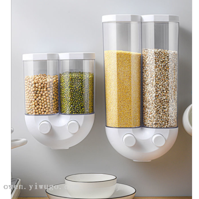 Storage Box Kitchen Wall-Mounted Storage Jar Food Moisture-Proof Sealed Jar Transparent Push-Type Storage Box 0755-3