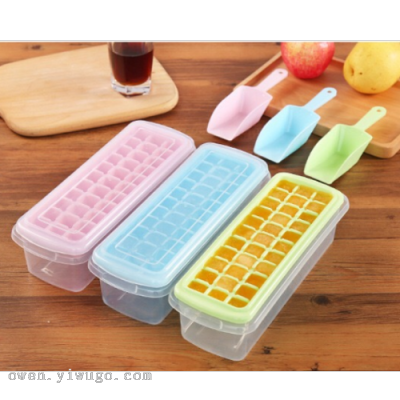 33 Grids with Lid Ice Tray with Crisper Creative Ice Box Ice Shovel Ice Cube Box Ice Box Ice Storage Box 0755-3