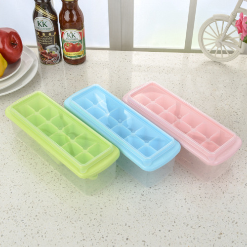 12 grid with Lid Ice Tray with Crisper Creative Ice Box Ice Shovel Ice Cube Box Ice Box Ice Storage Box 0755-3